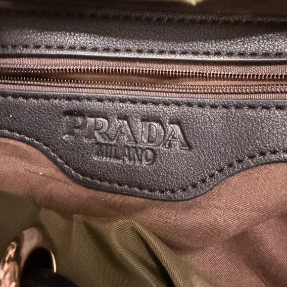 Prada Milano Inspired Olive Green Nylon Backpack | Faux Designer Bag - Picture 8 of 11